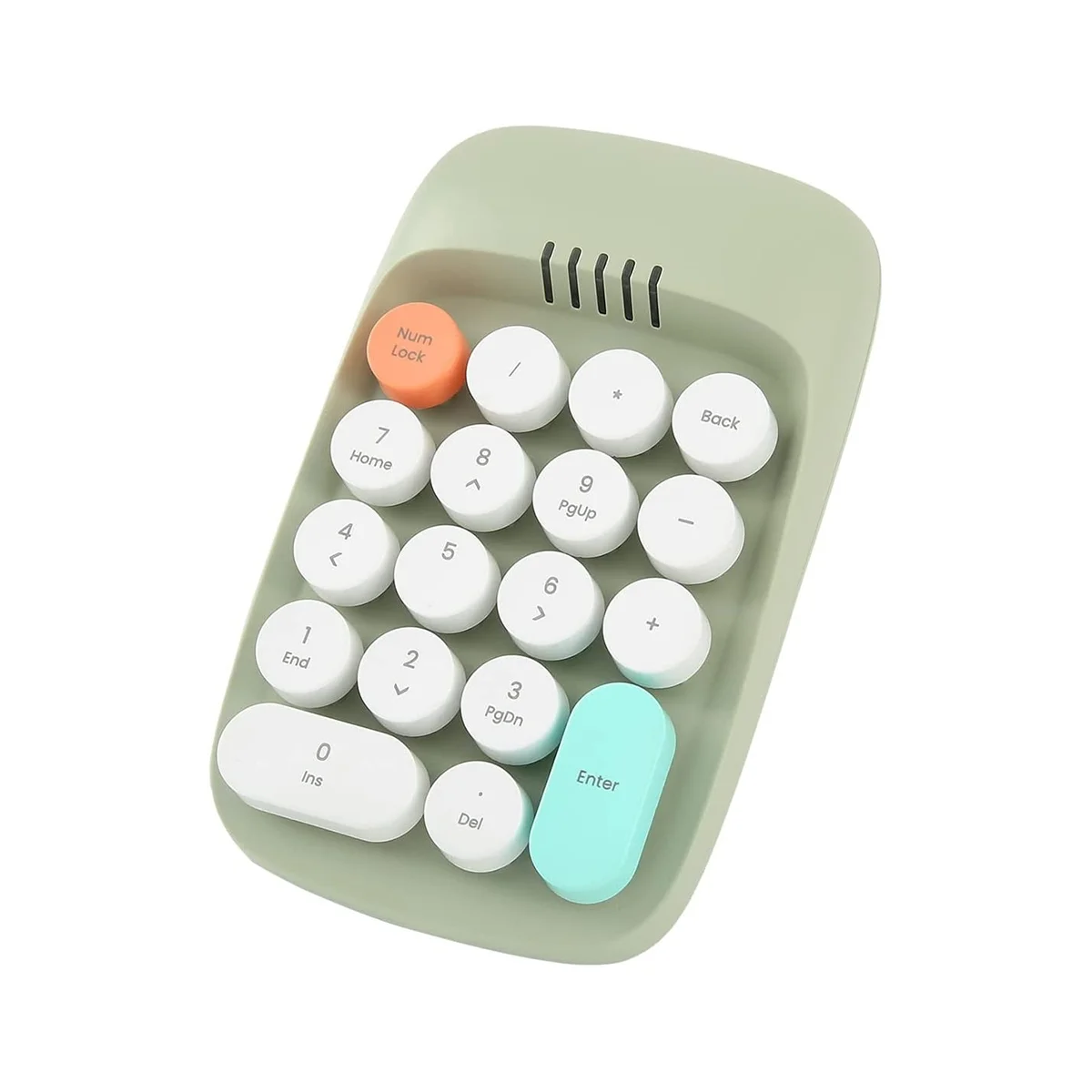 Беспроводная Цифровая клавиатура, Ретро-Клавиатура Пишущей Машинки, Цифровые Клавиатуры Numpad 18 Клавиш 2,4 ГГц Bluetooth Mini Keyboard (Зеленый) Изображение 0