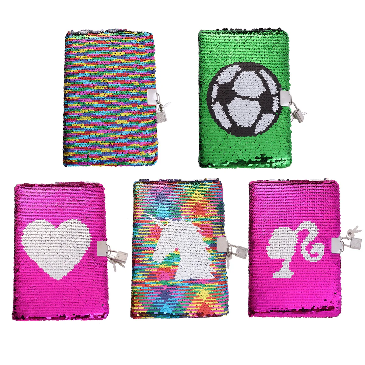 Блокнот с замком для дневника, блестки для девочек, мальчиков, детские футбольные подарки, журналы, блокнот, планировщик футбольных ключей, записные книжки для девочек Ежедневно Изображение 0