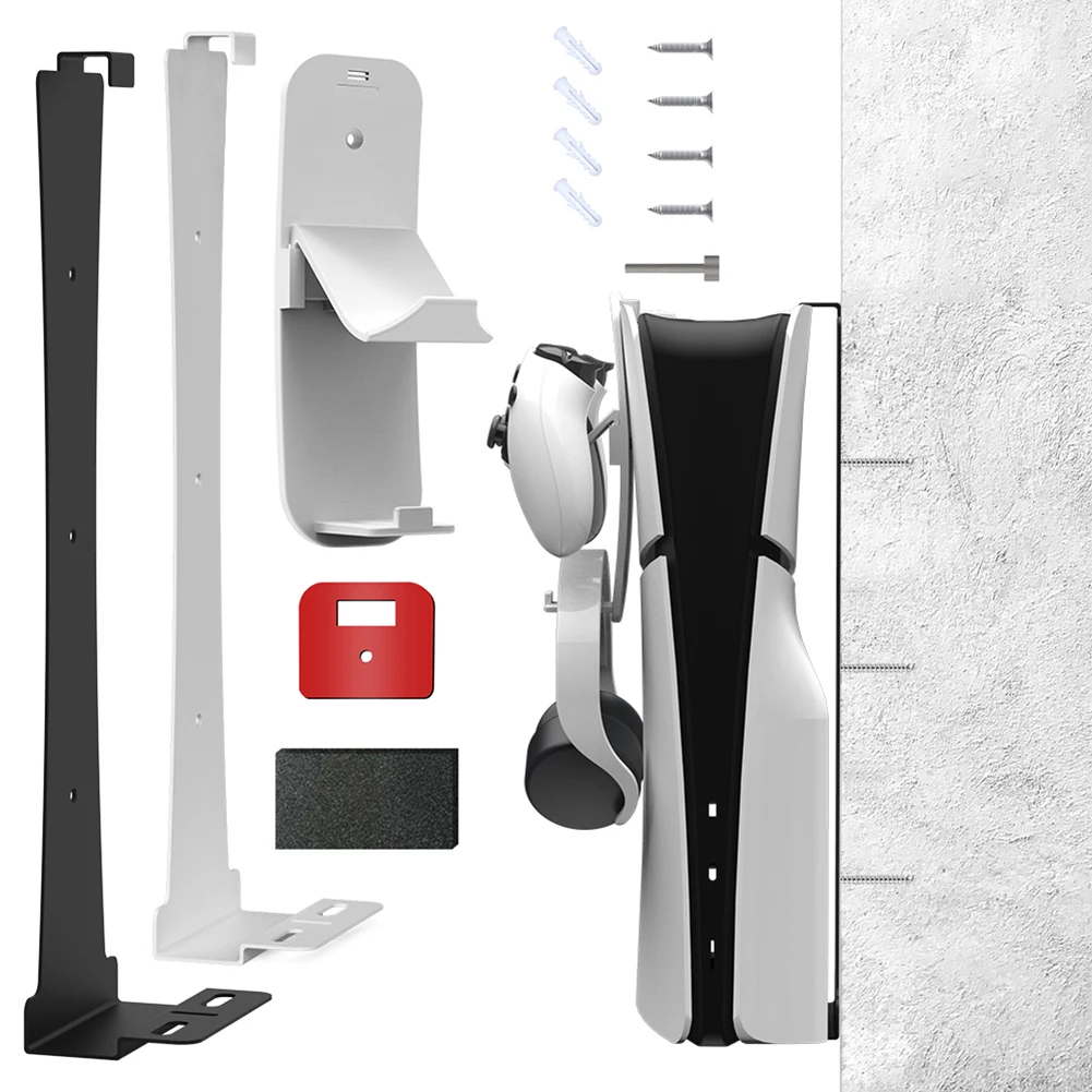 Для PS5 Slim Host Комплект для настенного крепления с контроллером, крючок для гарнитуры, настенная полка, экономия места для дисковой версии PS5 и цифрового издания Изображение 0