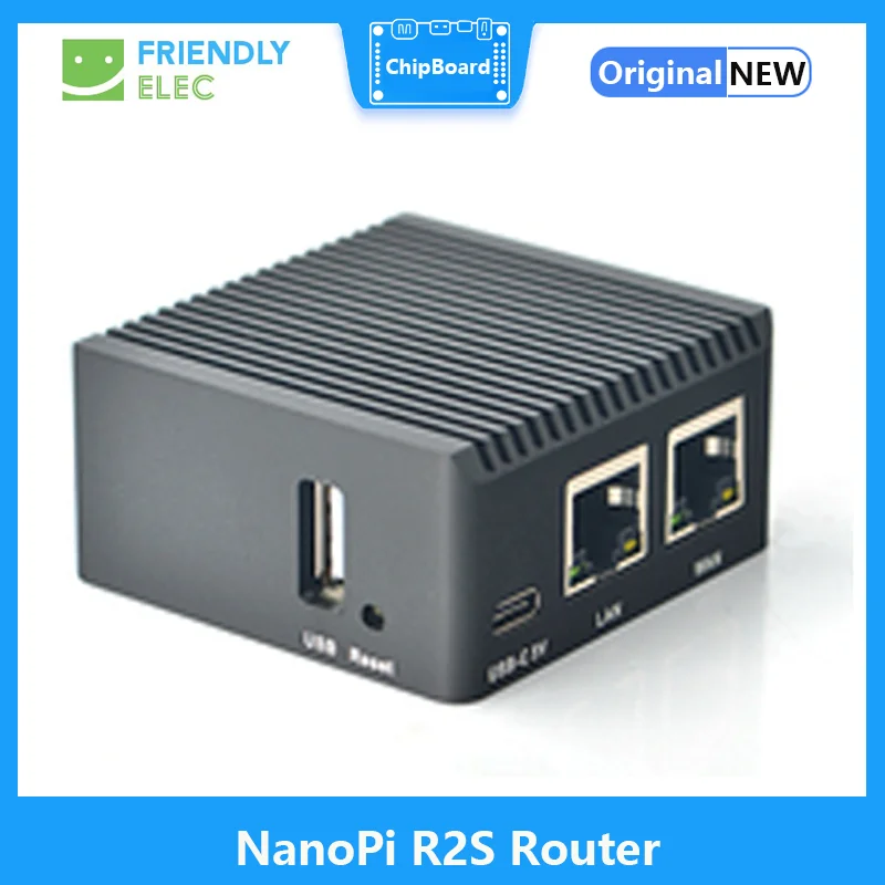 Дружественный Маршрутизатор NanoPi R2S С Официальным Металлическим корпусом OpenWRT System RK3328 Mini Router с Двойным Гигабитным портом и 1 ГБ большой памяти Изображение 0