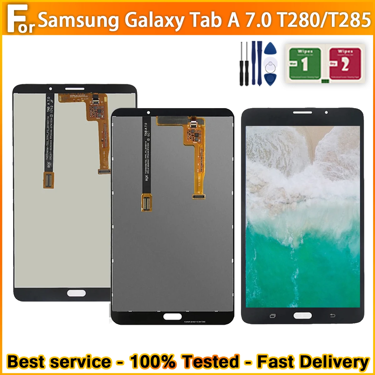 ЖК-дисплей для Samsung Galaxy Tab A 7.0 2016 SM-T280 ЖК-дисплей с сенсорным экраном Дигитайзер В сборе Для замены ЖК-дисплея T285 100% Протестирован Изображение 0