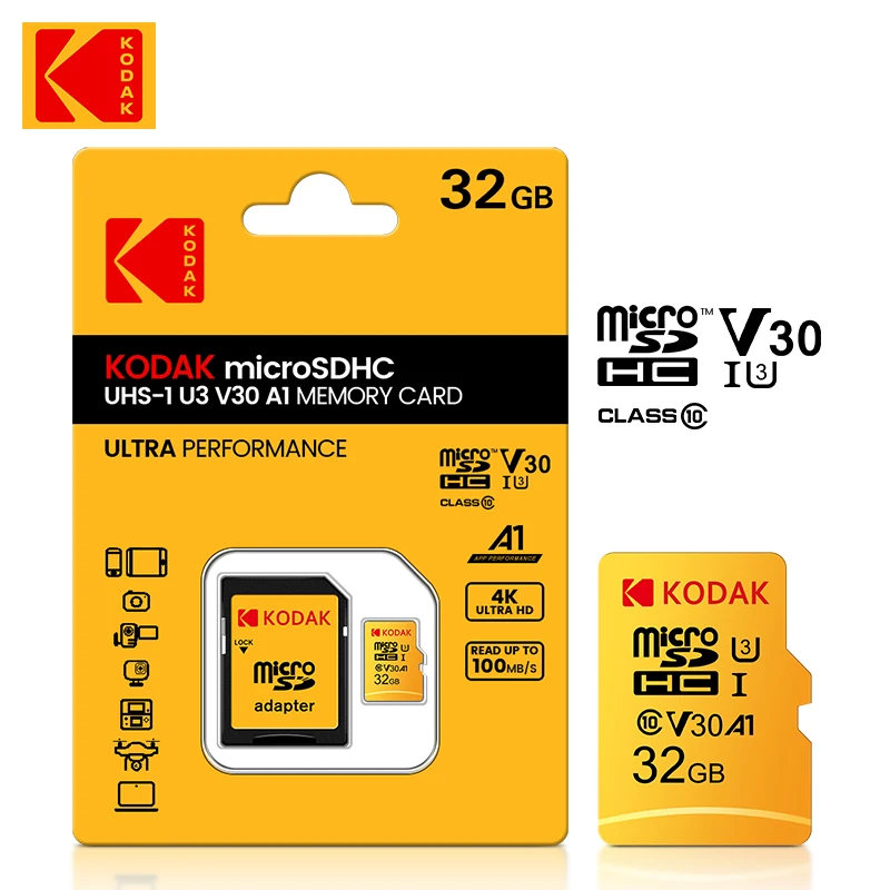 Карта флэш-Памяти Kodak Class 10 32GB Micro SD 32GB TF Card 32GB Microsd 32GB Оптом для Смартфона PC 4K HD Driving Recorder Изображение 0