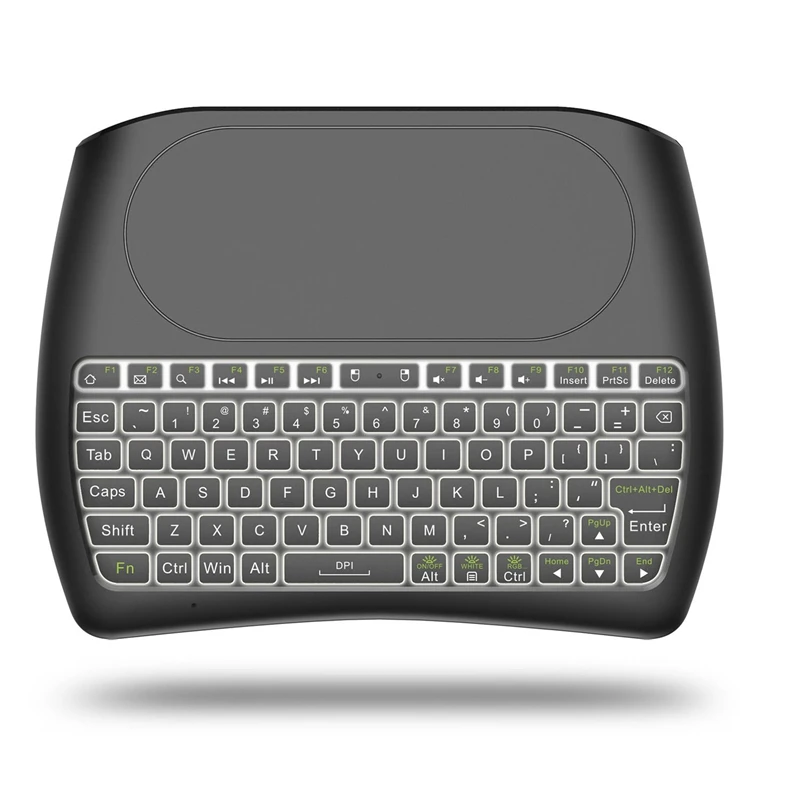 Клавиатура Bluetooth с подсветкой D8 Super English 2.4G Беспроводная Мини-клавиатура Air Mouse с сенсорной панелью для TV BOX Изображение 0