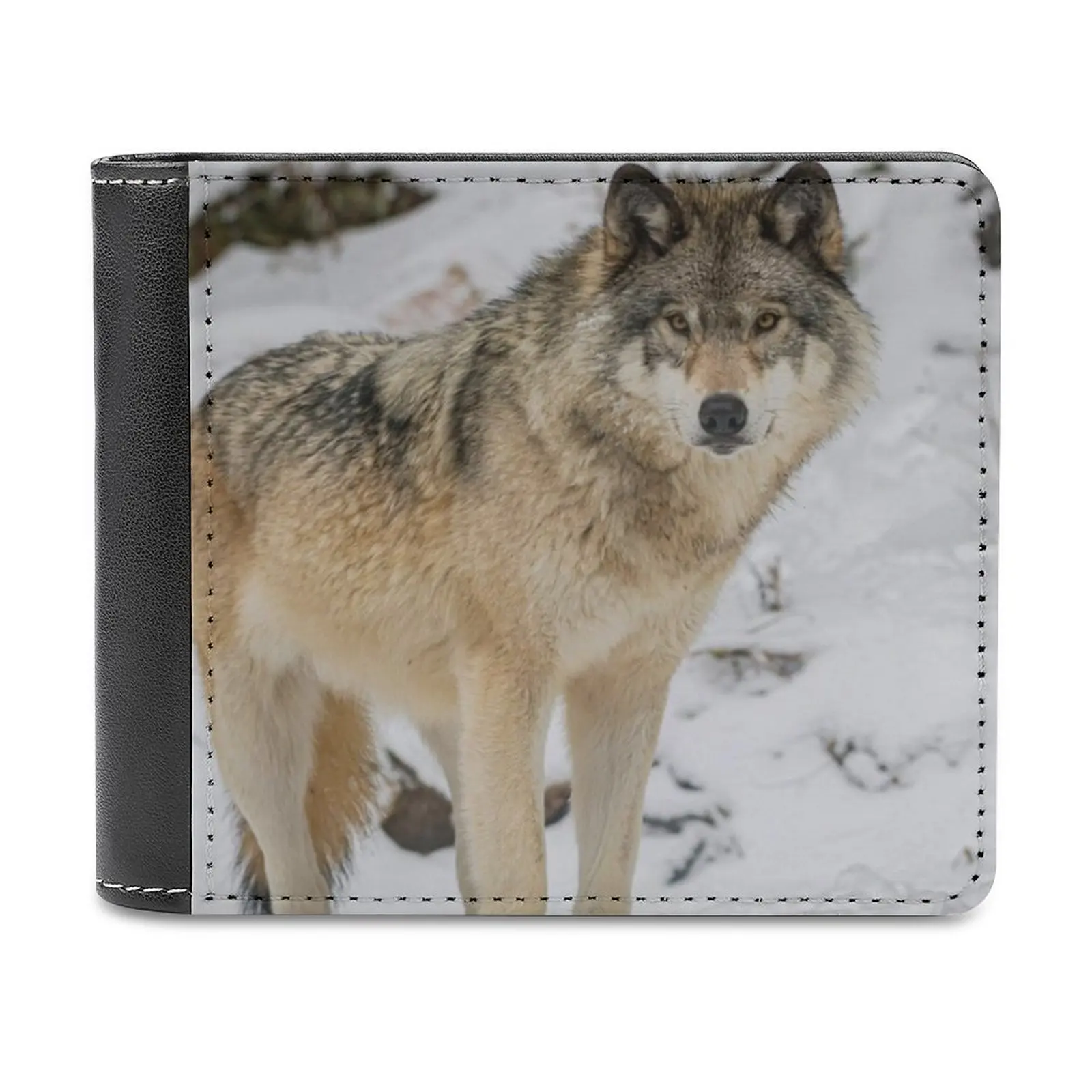 Кожаный бумажник Восточного Серого волка, мужской Классический черный кошелек, держатель для кредитных карт, модный мужской кошелек Timber Wolf, Фото Timber Wolf Изображение 0