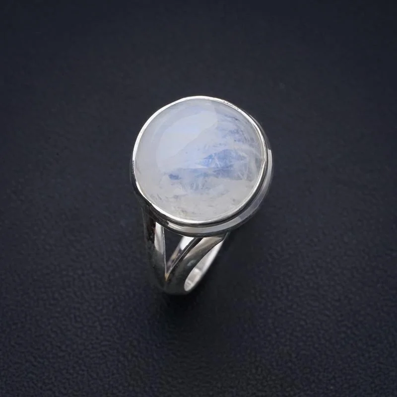 Кольцо из серебра 925 пробы с лунным камнем ручной работы StarGems 8 F2751 Изображение 0