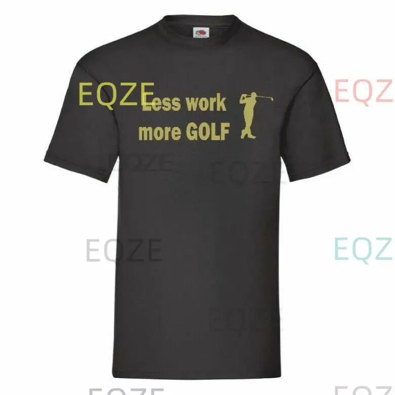 Меньше работы, больше гольфа, забавная футболка мужская унисекс Маленькая-5XL Golf Изображение 0