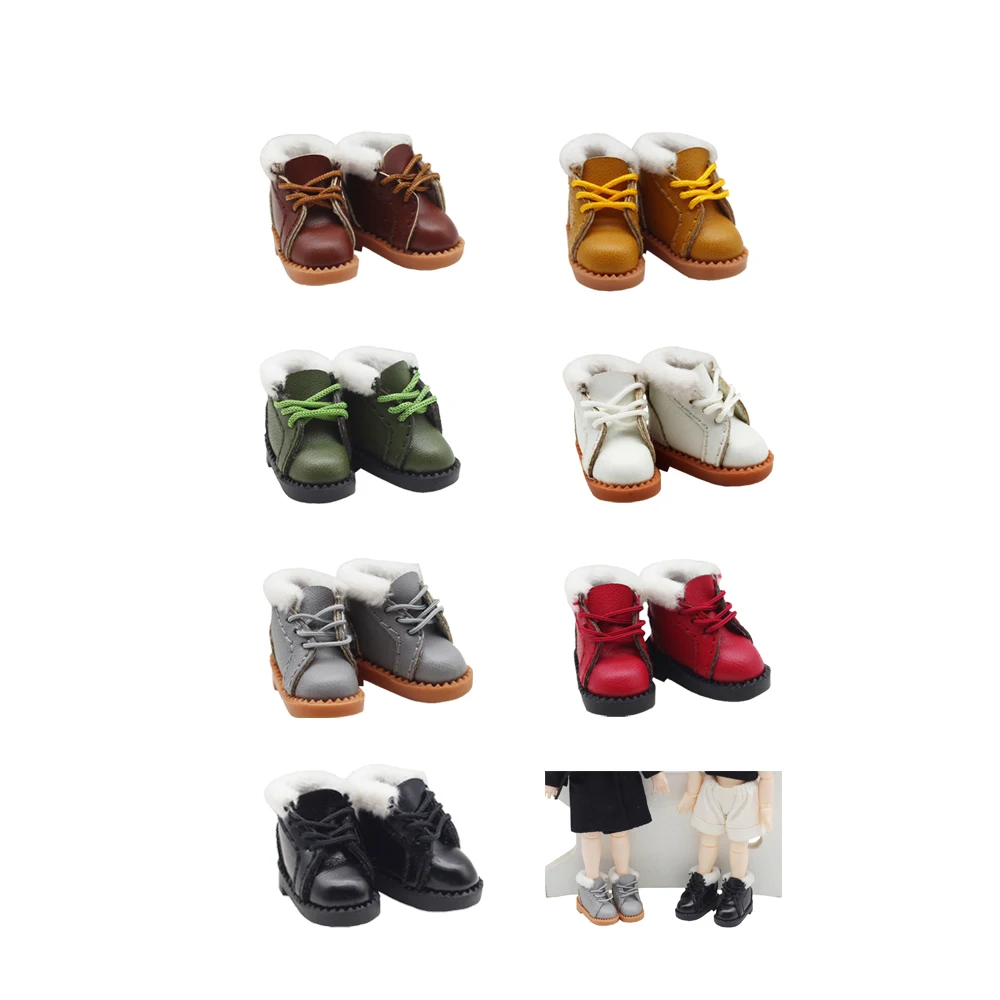 Милые мини-зимние туфли для кукол 1/12 BJD и кукол OB11, Obitsu11, GSC, DOD BJD Зимняя обувь, аксессуары для игрушечной обуви, лучший подарок Изображение 0