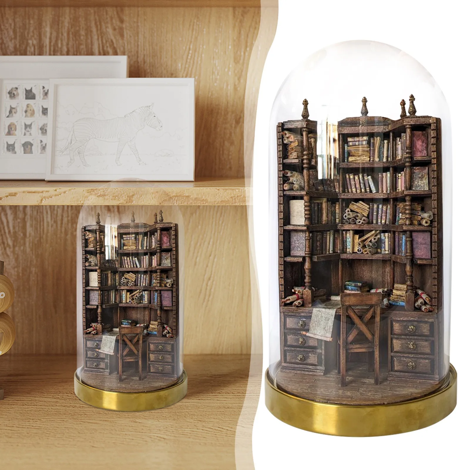 Миниатюрный готический орнамент для книжных полок The Bay Library, миниатюрные книжные шкафы ручной работы, креативный Книжный шкаф, Поддельные Книги, украшения, подарки Изображение 0