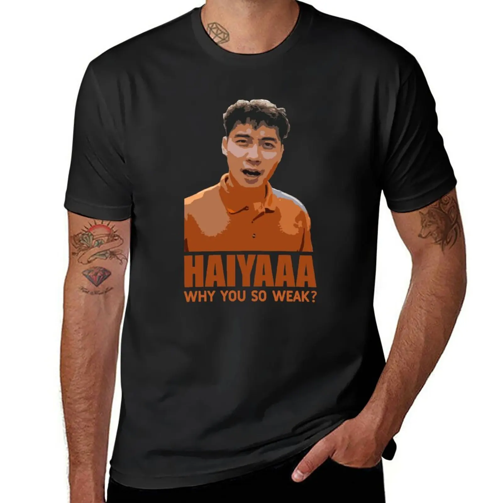Новая Haiyaa, почему такая слабая? - Футболка Uncle Roger, топы больших размеров, одежда из аниме, простые белые футболки для мужчин Изображение 0