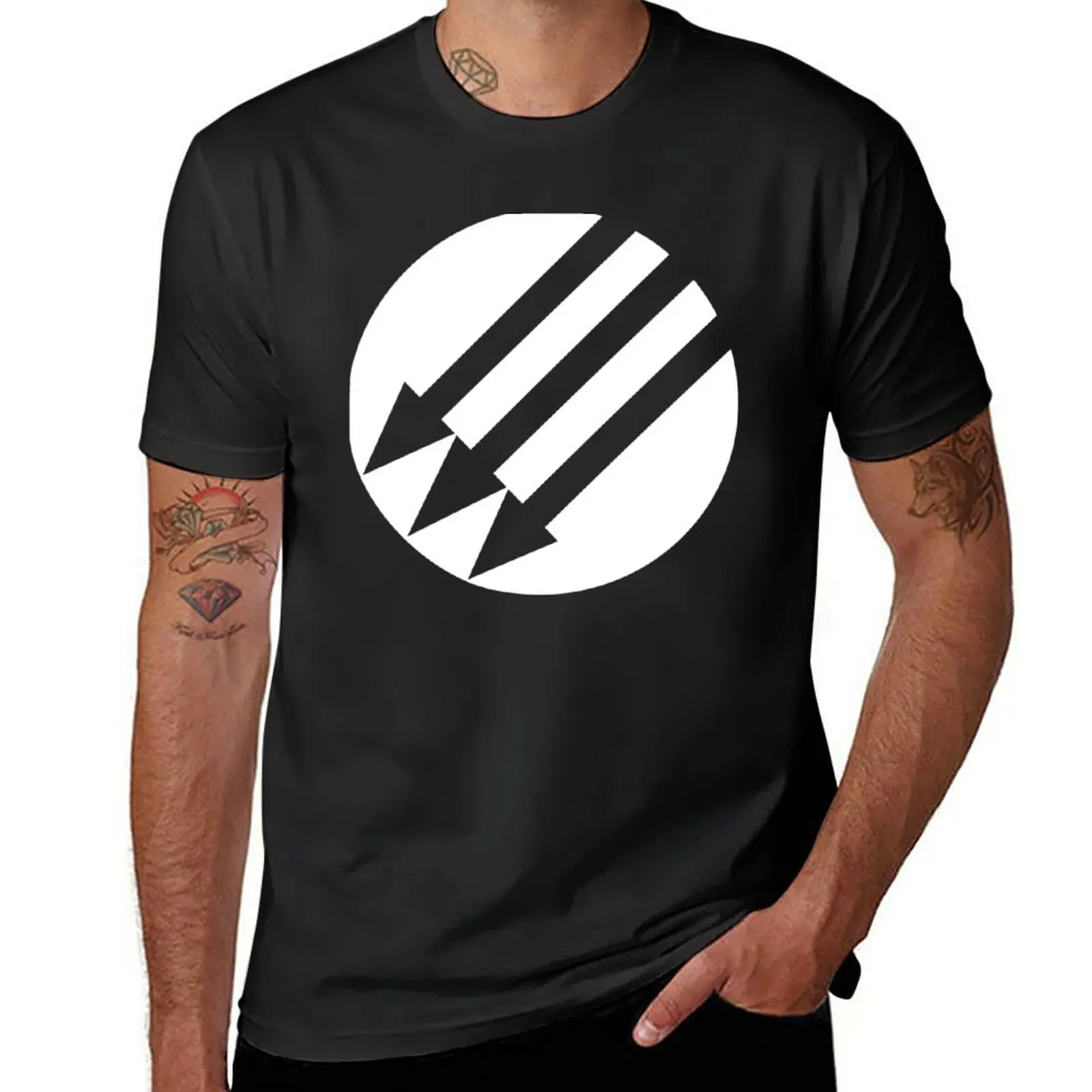 Новая антифашистская олдскульная футболка с тремя стрелами, футболка с коротким рукавом для мальчиков, мужские футболки с графическим рисунком Изображение 0