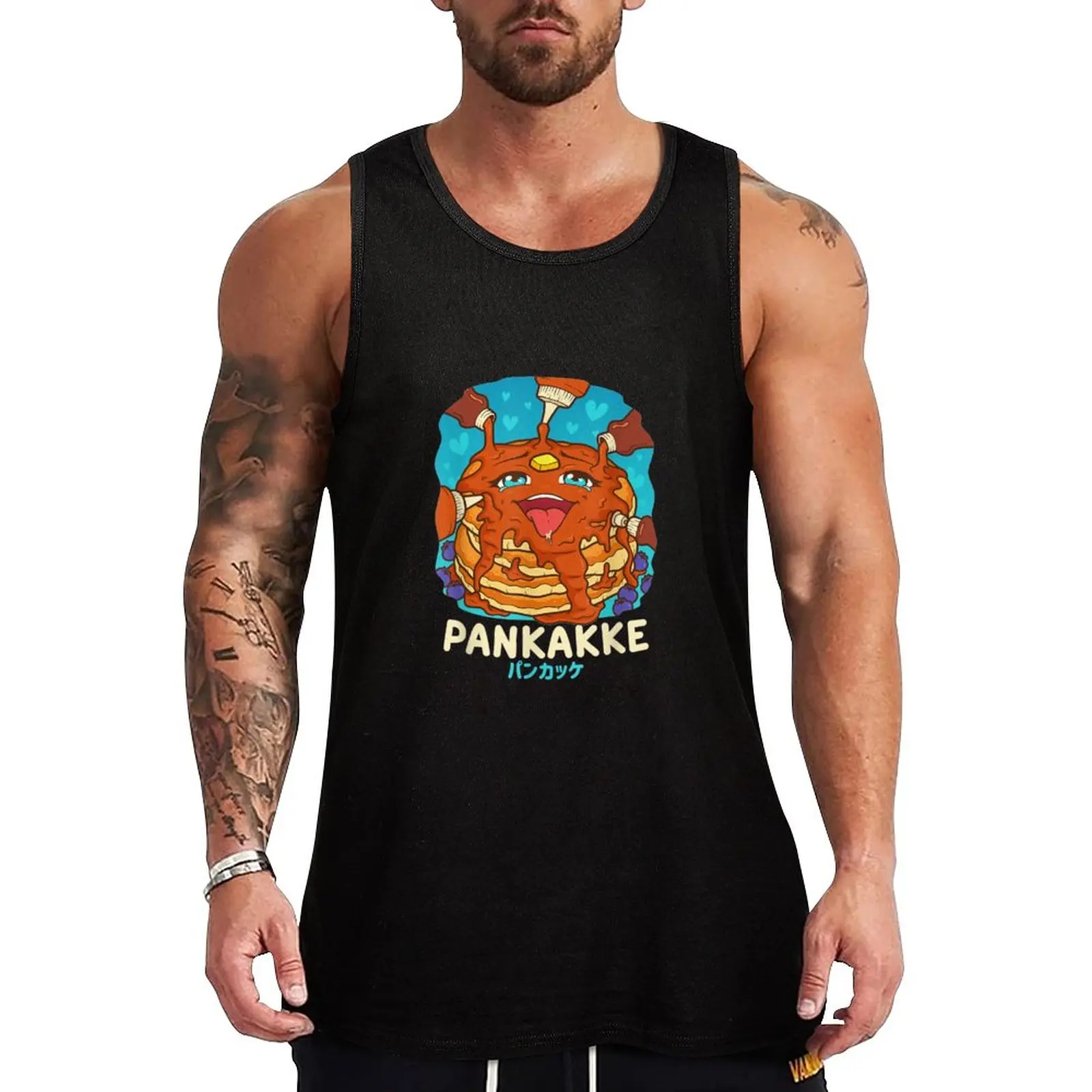 Новая забавная футболка Naughty Foodie Pun Kawaii Pankakke Japanese Pancake, Майка на бретелях, Мужская футболка для фитнеса, футболки для мужчин Изображение 0