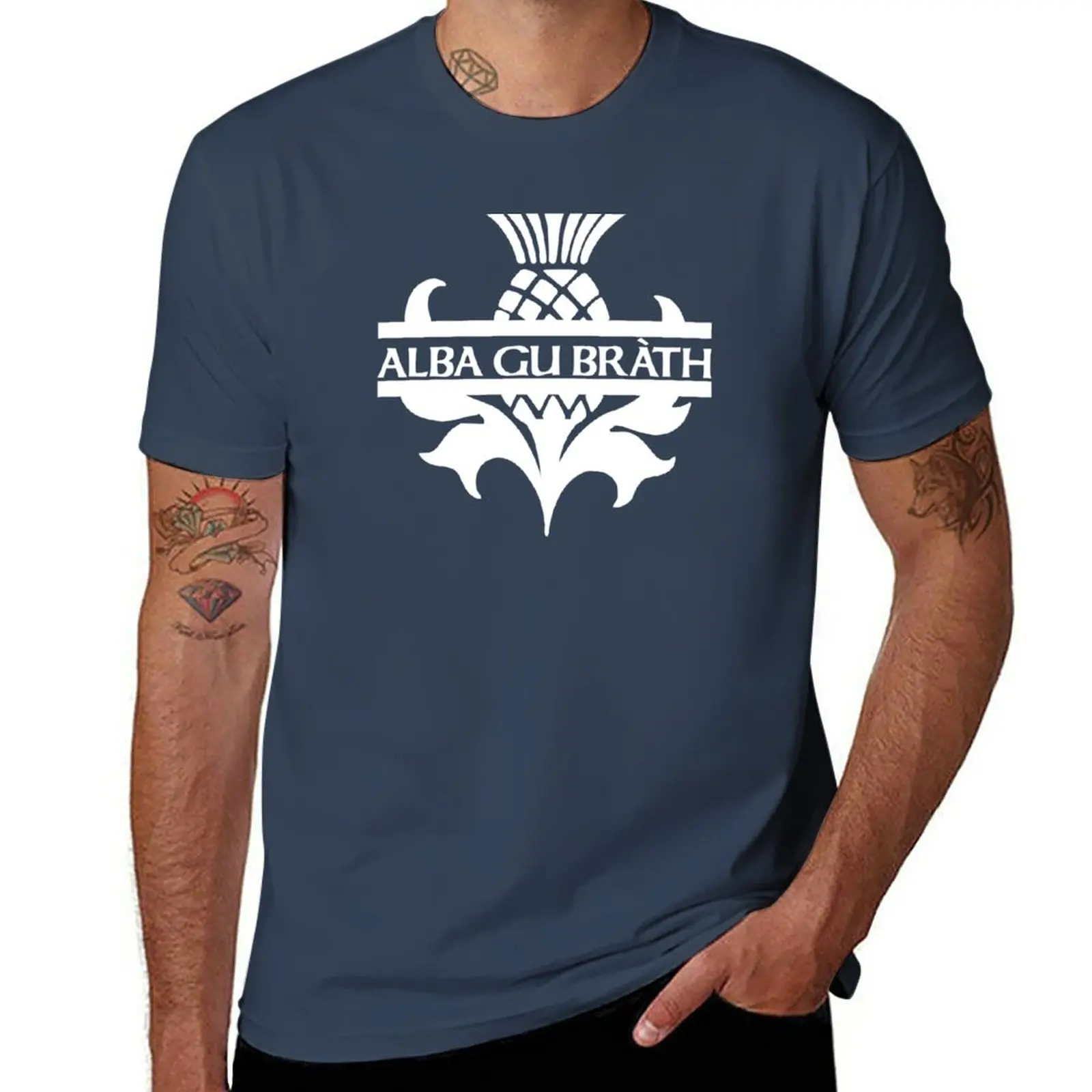 Новая футболка Alba Gu Brath Flower Of Scotland Thistle, летние топы, быстросохнущая футболка, мужские футболки чемпиона Изображение 0