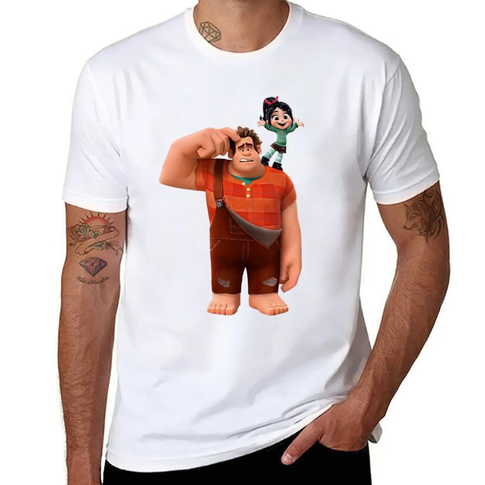 Новые футболки Vanellope И Ralph Friends, футболки для тяжеловесов, изготовленные на заказ футболки, облегающие футболки для мужчин Изображение 0