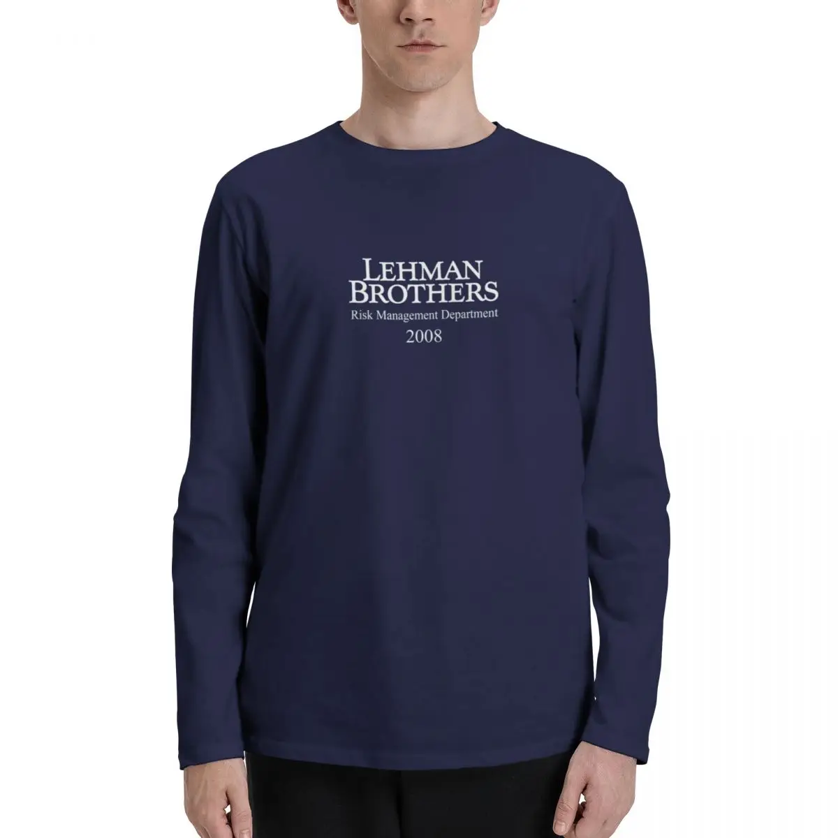 Отдел управления рисками Lehman Brothers 2008 Финансовый кризис, футболки с длинным рукавом, топы, мужские графические футболки, аниме Изображение 0