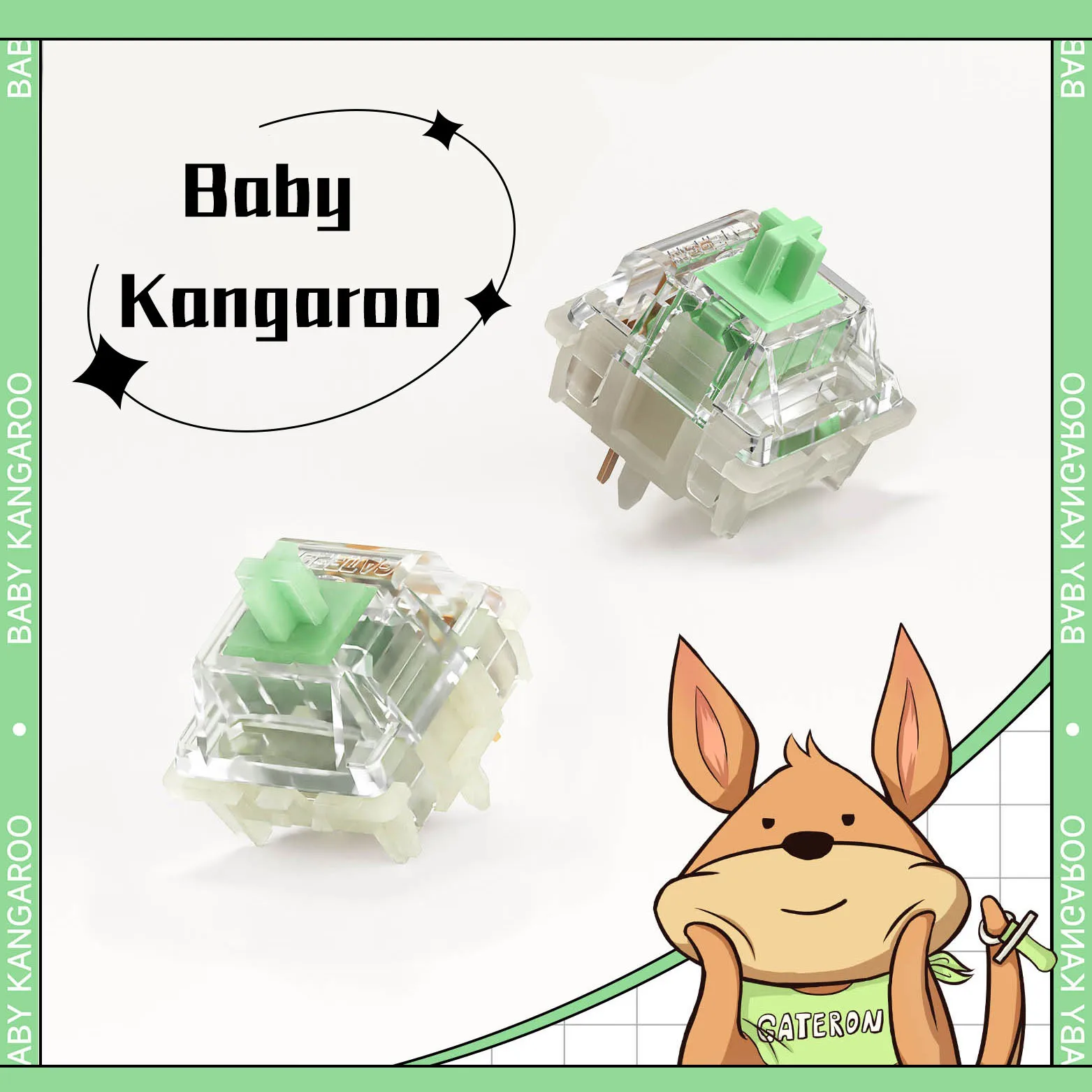 Переключатели Gateron Baby Kangaroo Тактильные 5-контактные переключатели с предварительной смазкой, механическая клавиатура из материала POM 59 г Изображение 0