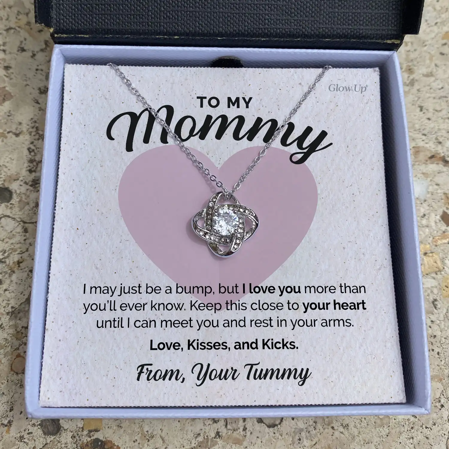 Подарок моей маме 2023 г. Новое ожерелье с узлом любви из нержавеющей стали, подарок для модных женщин, ожерелье с подвеской, День матери, День рождения Изображение 0