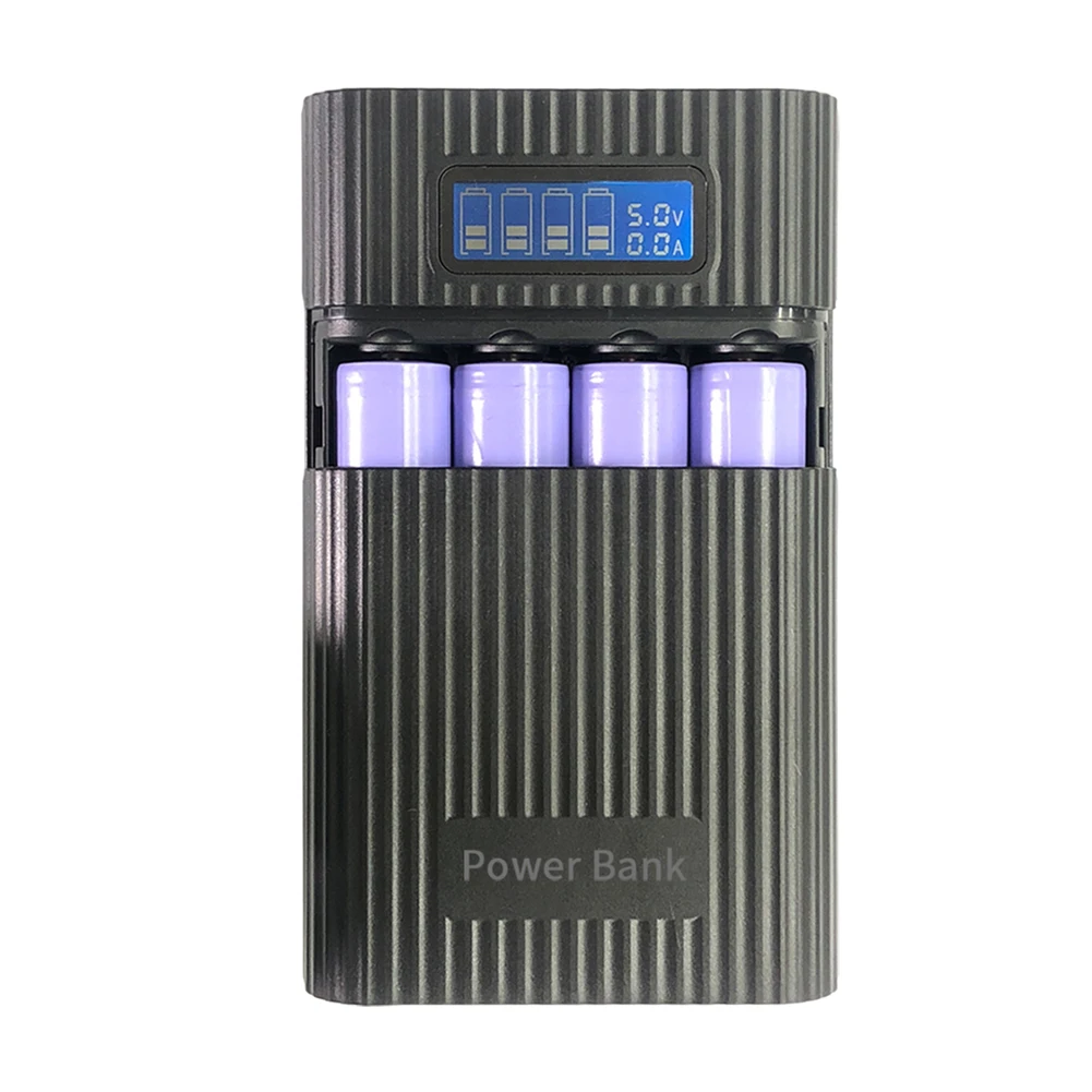 Самодельный держатель батареи 18650 с ЖК-цифровым дисплеем, портативный блок питания для быстрой зарядки телефона со светодиодным фонариком для перезаряжаемой батареи Изображение 0