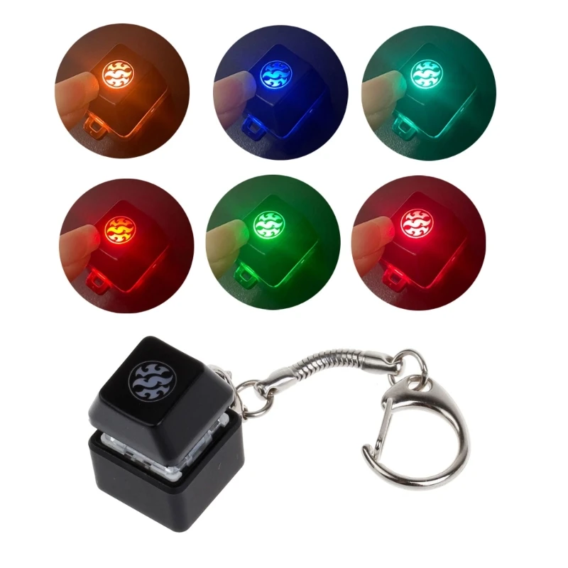 Светодиодная механическая клавиатура RGB с подсветкой брелка для ключей с подсветкой для клавишных переключателей Тестер Игрушка для снятия стресса Изображение 0
