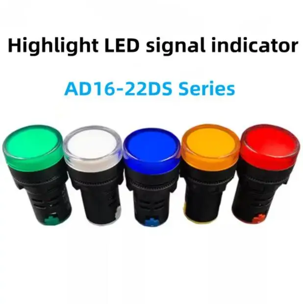 Светодиодный индикатор питания 24 В AD16-22DS сигнальная лампа 22 мм переменного и постоянного тока Универсальная Изображение 0