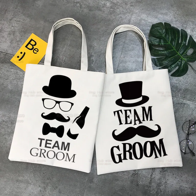 Сумка для одиночной вечеринки Team Groon, большая вместительная сумка через плечо, складная пляжная сумка для покупок, холщовая сумка-тоут, Эко-сумка для покупок Изображение 0