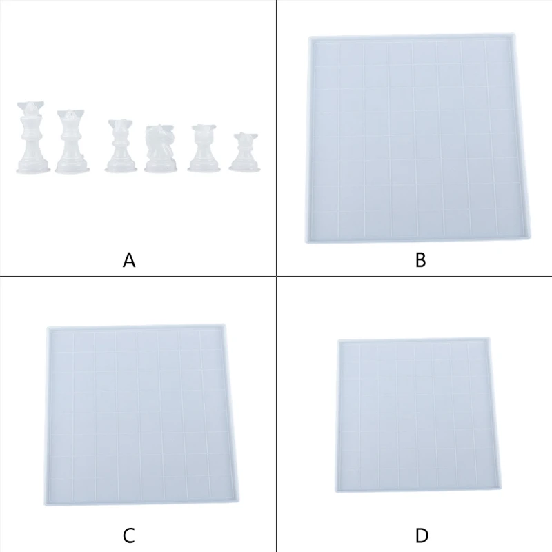 Форма для шахматной доски Шахматная доска Силиконовая форма Форма для литья шахматной доски Изображение 0