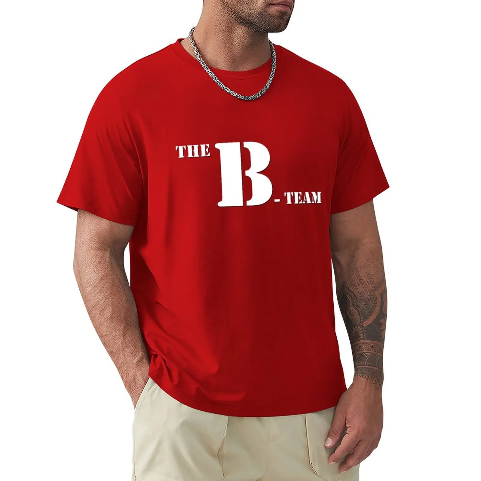Футболка B-Team, футболка оверсайз, футболки, мужская эстетическая одежда, футболка с коротким рукавом, одежда для мужчин Изображение 0