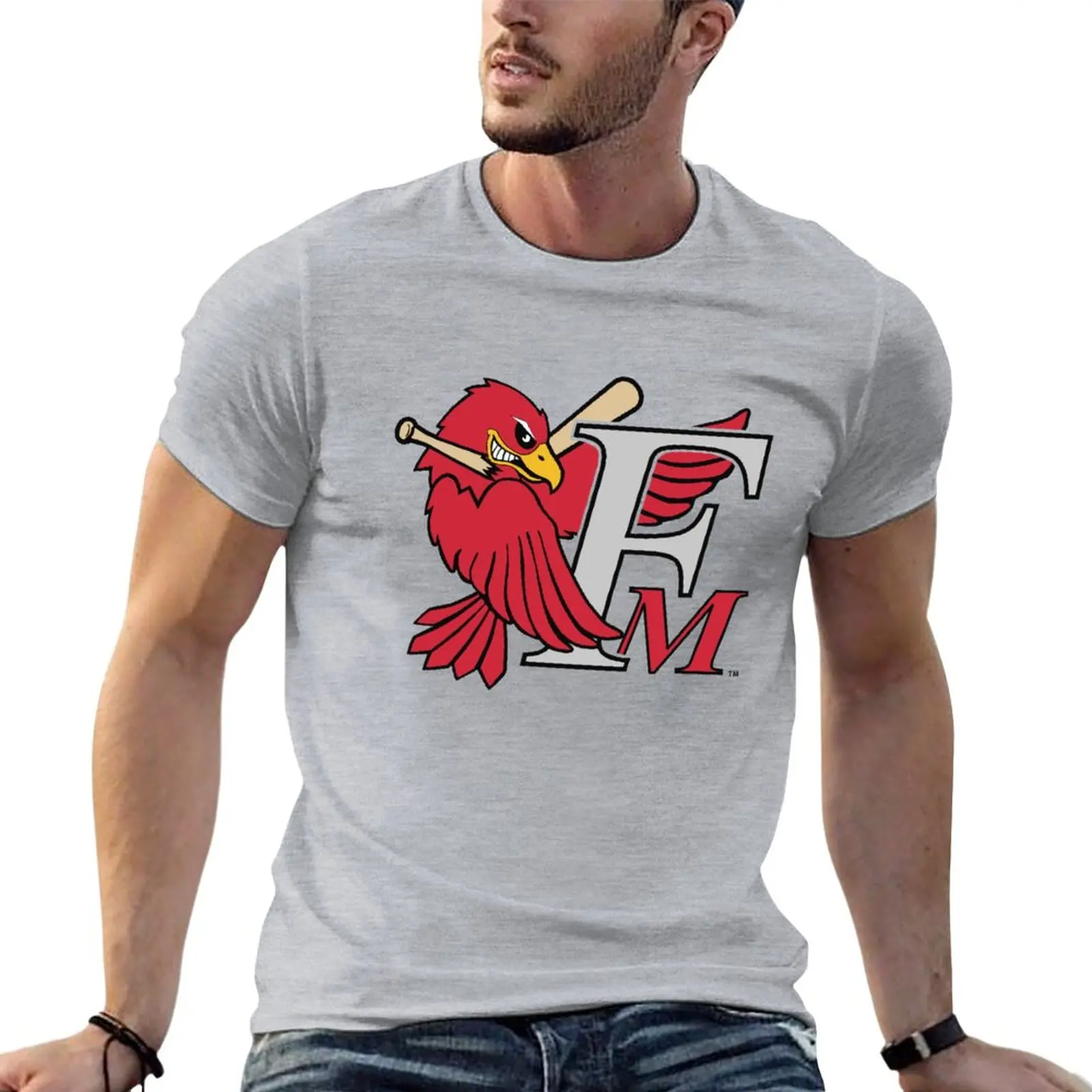 Футболка Fargo Moorhead RedHawks, короткая футболка с аниме, мужская одежда Изображение 0