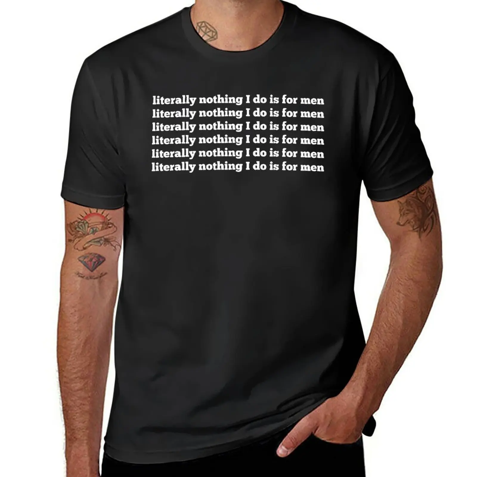 Футболка Nothing I do is for men, обычная футболка, черная футболка, футболки с графическим рисунком, спортивная рубашка, футболки для мужчин с тяжелым весом Изображение 0