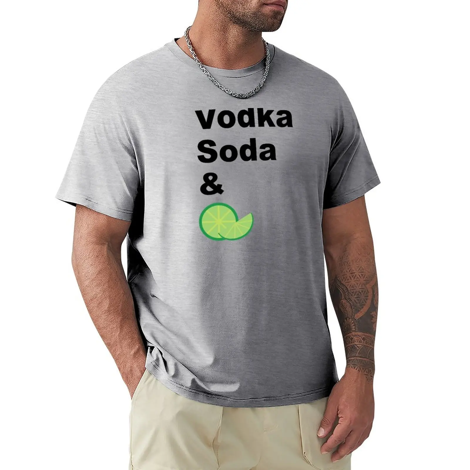 Футболка с водкой, содовой и лаймом, милые футболки для мальчика, одежда для мужчин Изображение 0