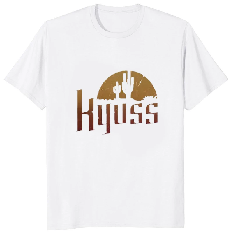 Футболка с графическим принтом Kyuss Heavy Metal, Уличная Хипстерская Повседневная Женская футболка Harajuku, Удобная Дышащая Модная Мужская футболка Изображение 0