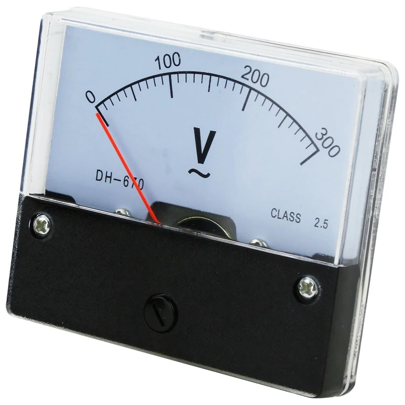2X Прямоугольный измеритель аналогового напряжения переменного тока 0-300 В, панельный вольтметр DH670 Изображение 1