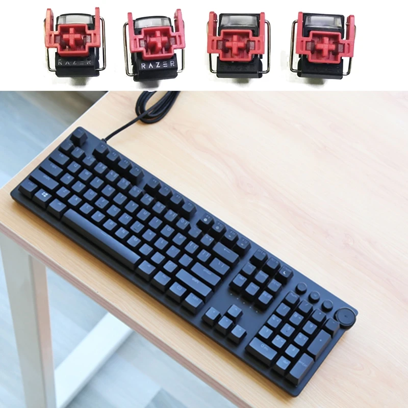 4шт красных оптических переключателей V2 Hot Swap Slient Liner Switch для игровой механической клавиатуры razer Huntsman Elite 24BB Изображение 1