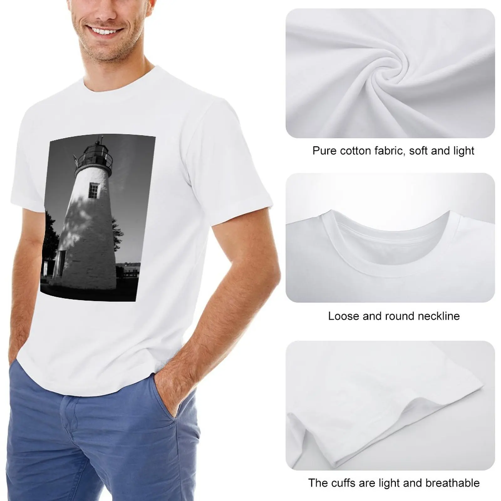 Concord Lighthouse - Гавр Де Грейс, Мэриленд, мужская одежда, футболки с графическим рисунком, мужские футболки, повседневные стильные Изображение 1