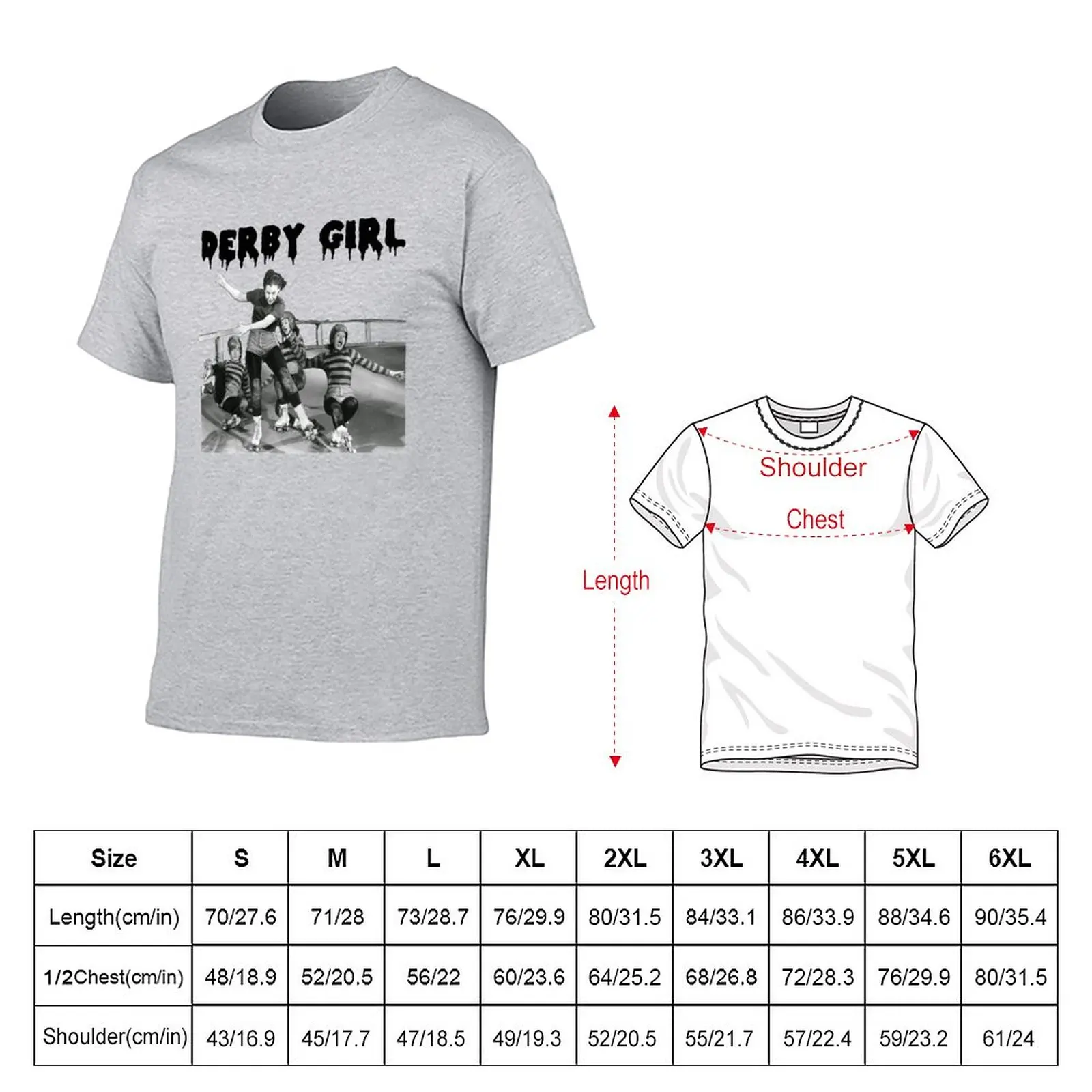 DERBY GIRL ROLLERSKATE Винтажная футболка ROLLERDERBY Джерри Мюррея, мужская одежда, милые топы, футболки оверсайз, мужские футболки Изображение 1