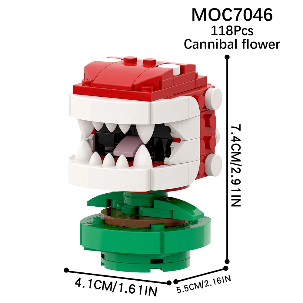MOC7046 Классические игры Аниме Chomper Cannibal Flower Модель Фигурка Строительный блок Игрушка для детей Креативное украшение подарка Изображение 1