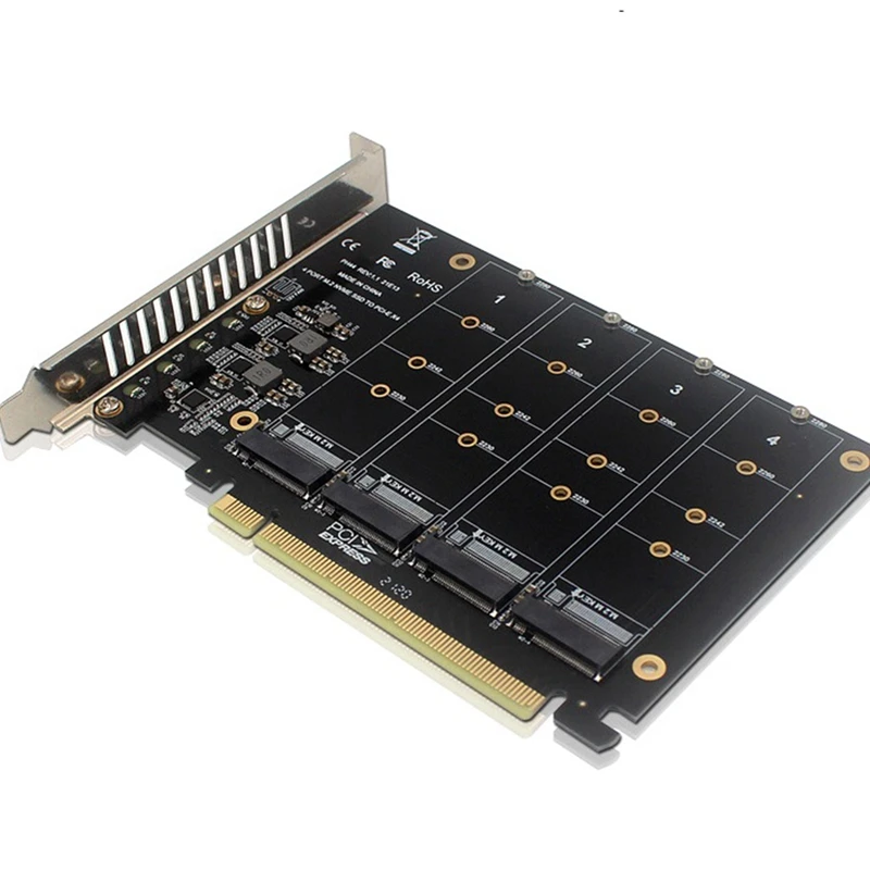 PH44 NVME 4-Дисковая карта PCIE Signal Split Array Card Изображение 1