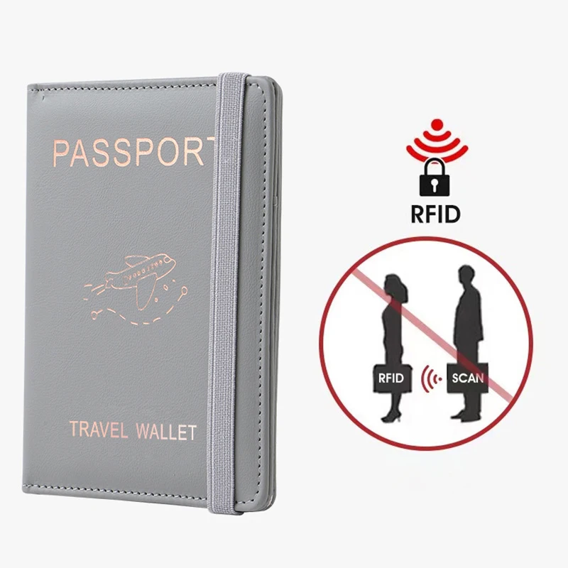 RFID-обложка для паспорта, Многофункциональный водонепроницаемый кошелек для кредитных удостоверений личности, держатель деловых документов, дорожный аксессуар Изображение 1