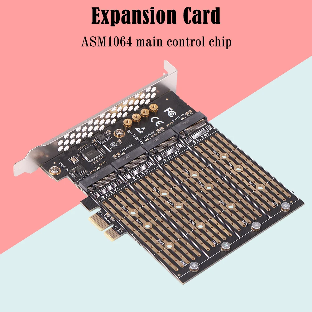 SA3034M NVME M.2 к PCI-E 1x Замена карты Адаптера для M-Key NVME/B-Key SATA Extend Board Компьютерные Аксессуары Изображение 1