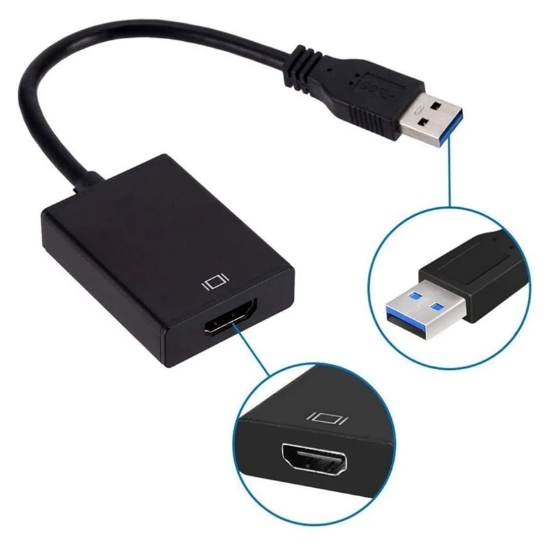 USB 3,0/2,0 1080P Видео Графический Кабель Конвертер со Звуком для Портативных ПК Проектор HDTV для Windows XP 7/8/8.1/10 Изображение 1
