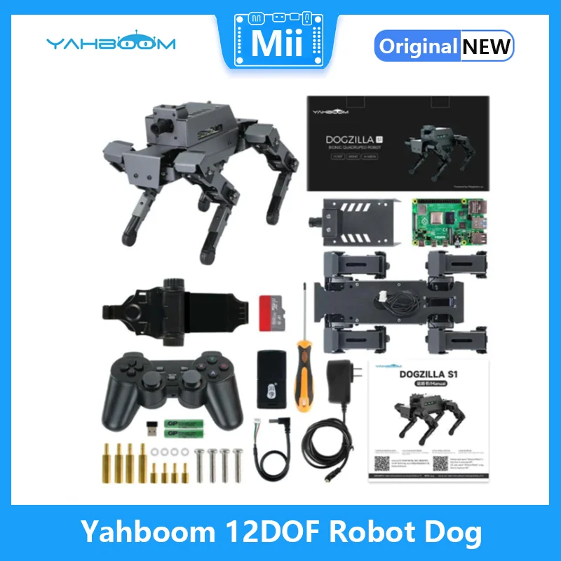 Yahboom 12DOF Настольный Металлический Робот-Собака Bionic DOGZILLA S1 с Камерой AI Vision для Raspberry Pi 4B Поддерживает Программирование на Python Изображение 1