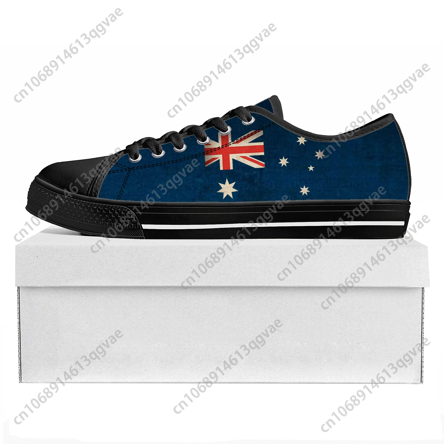 Австралийский флаг Низкие высококачественные кроссовки Мужские женские подростковые парусиновые кроссовки Prode Повседневная обувь для пары На заказ Изображение 1