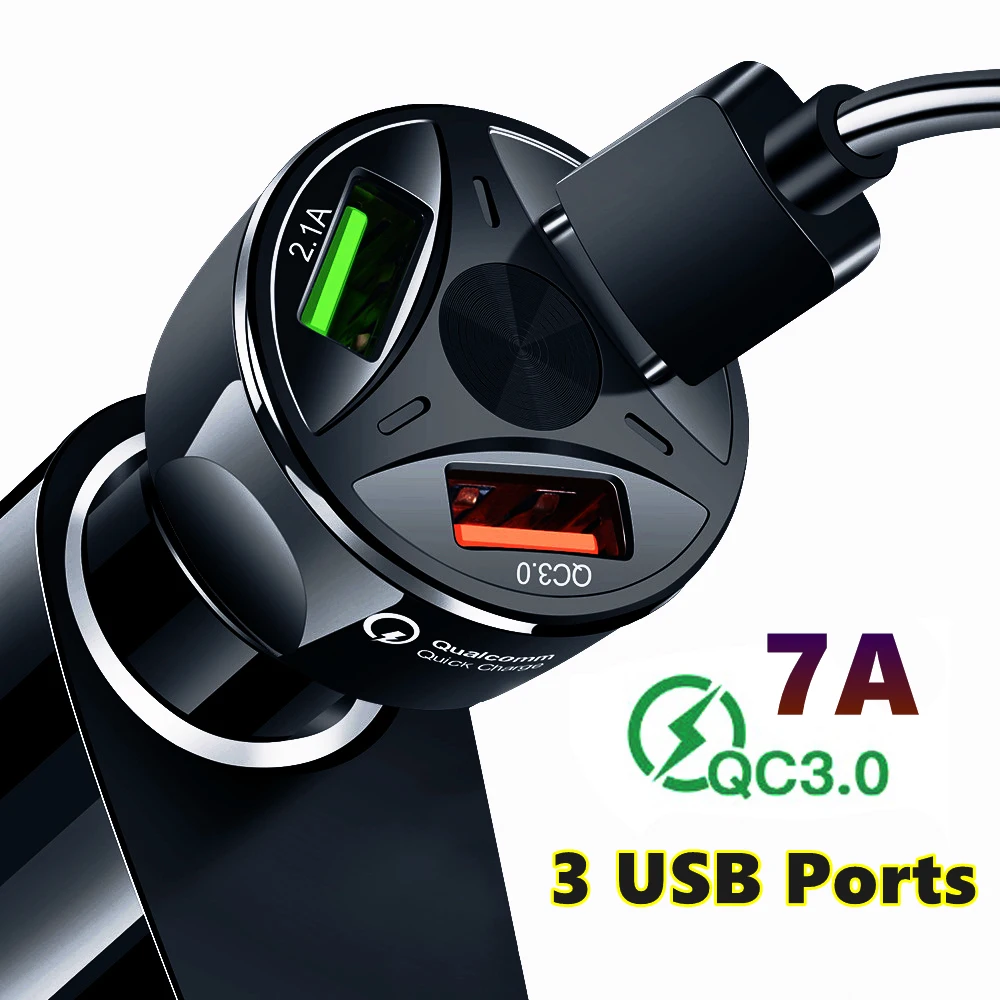 Автомобильное Зарядное Устройство Auto Quick 3 USB Splitter 12V QC 3,0 Зарядное Устройство для Прикуривателя skoda octavia a5 passat subaru forester mercedes Изображение 1