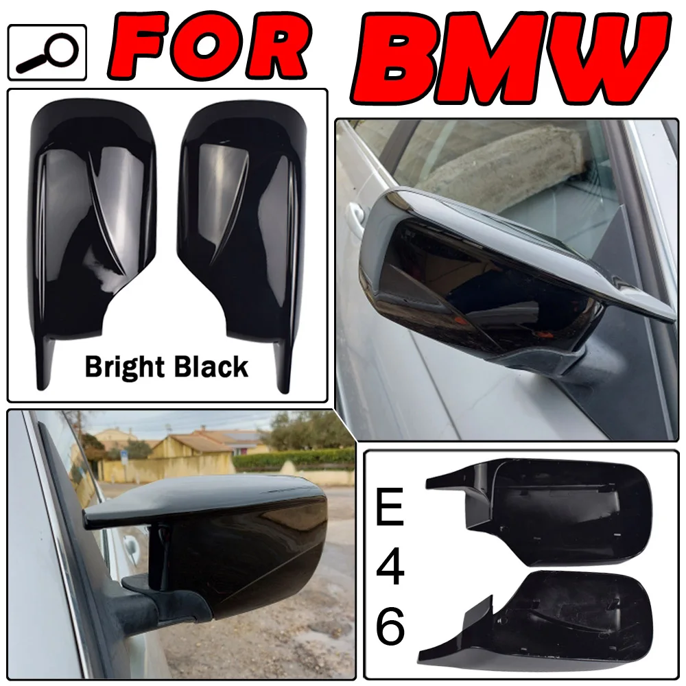 Высококачественная ABS Крышка Зеркала заднего Вида Для BMW E46 E39 4 Двери 3 Серии 1998-2005 Черная Крышка Бокового Зеркала Заднего Вида В виде Ракушки Корпус Изображение 1