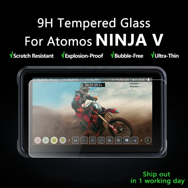 Защитная пленка для экрана для камеры Ninja V из закаленного стекла 9H С полным покрытием из фольги с твердостью, защищающей от царапин, из закаленного стекла Изображение 1