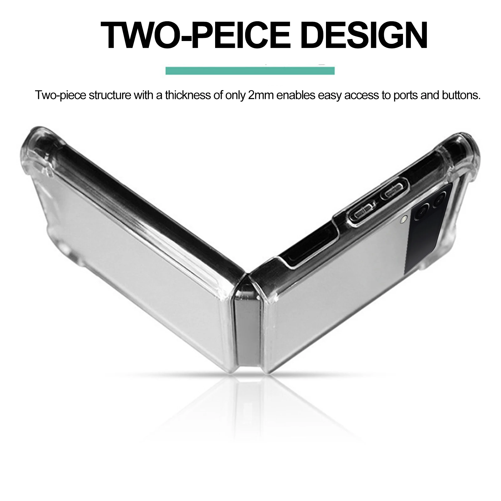 Защитный чехол для телефона Samsung Galaxy Z Flip 3 Тонкий чехол Жесткий ПК TPU противоударный чехол Изображение 1