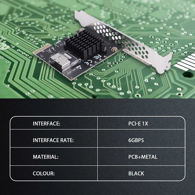 Карта PCIE Riser Card PCIE 1X Для Mini SAS SFF-8087 SATA3.0 6 Гбит/с Карта-Адаптер Расширения Жесткого диска Для Майнинга Chia Изображение 1