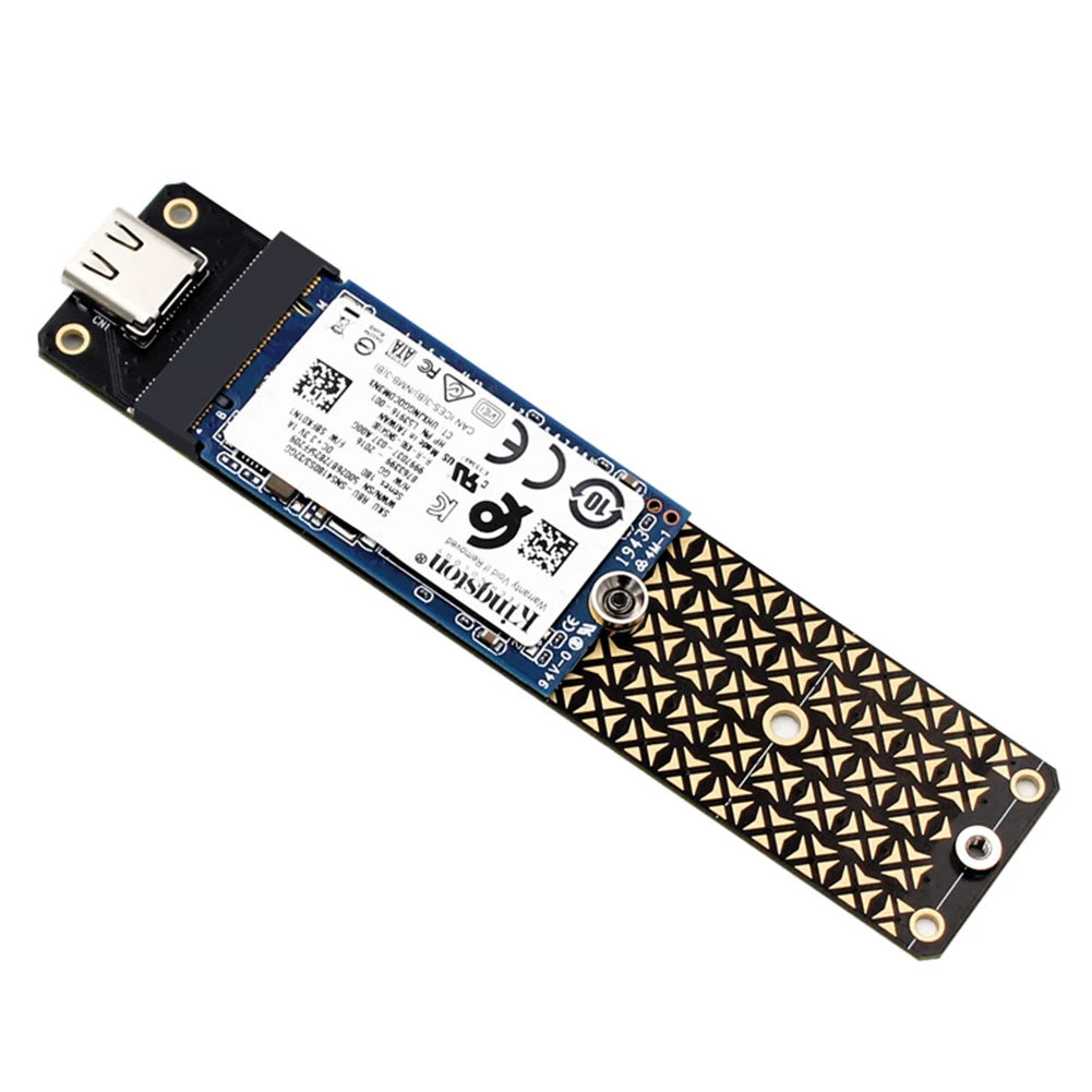 Конвертер NGFF M.2 в USB3.1 Type-C со скоростью 10 Гбит/с Адаптер жесткого диска M.2 NGFF Поддержка чипа JMS580 Размером 2230/2242/2260/2280 SSD Изображение 1