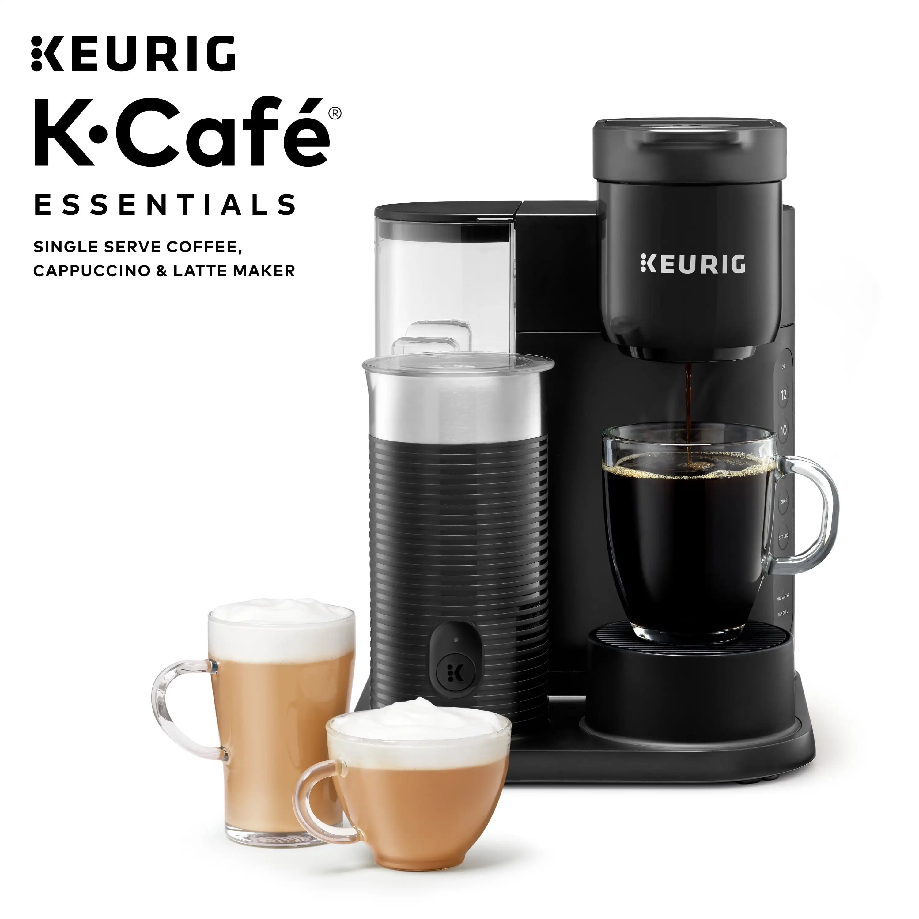 Кофеварка Keurig K-Café Essentials на одну порцию K-Cup Pod, черная Изображение 1