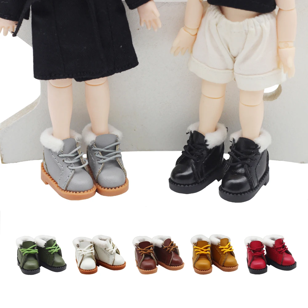 Милые мини-зимние туфли для кукол 1/12 BJD и кукол OB11, Obitsu11, GSC, DOD BJD Зимняя обувь, аксессуары для игрушечной обуви, лучший подарок Изображение 1