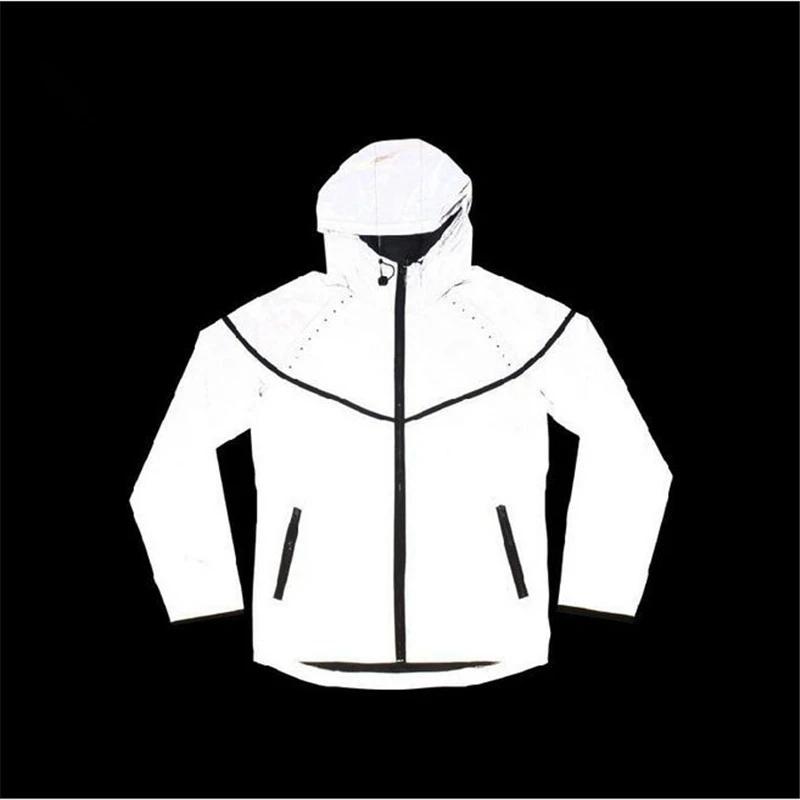Мужская светоотражающая куртка ABOORUN 3 М, флисовая водонепроницаемая ветровка, куртка в стиле хип-хоп для пар W2181 Изображение 1